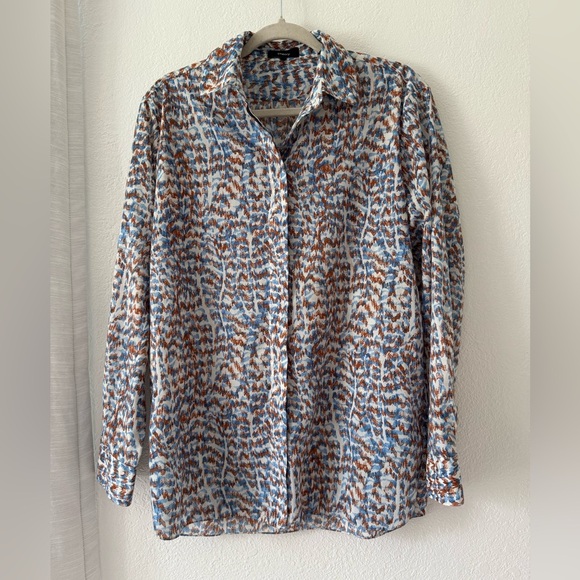 THEORY Printed Classic Menswear Shirt size Small - Picture 6 of 12